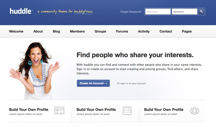 Huddle WordPress Theme Huddle - Best BuddyPress WordPress Theme 2021