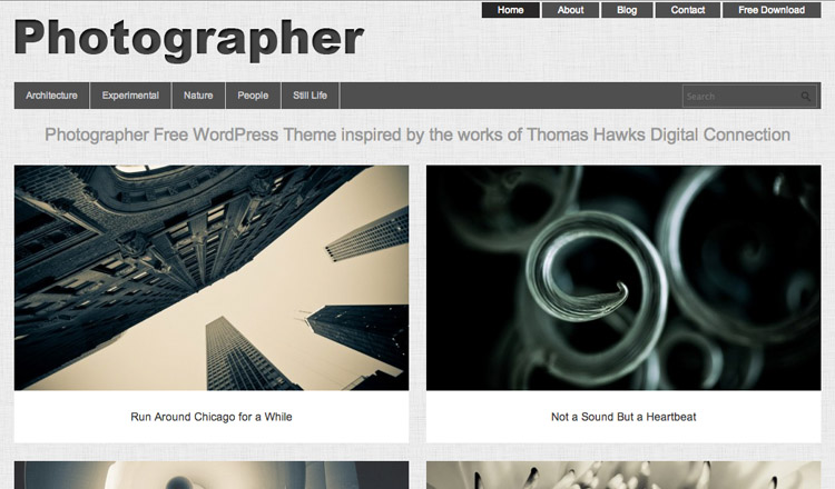 Photographer WordPress Theme Photographer - Best Free Photography WordPress Theme 2021